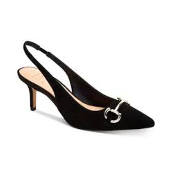 INC Carynn Pointed-Toe Kitten Heels Size 6.5 Black - Picture 1 of 2